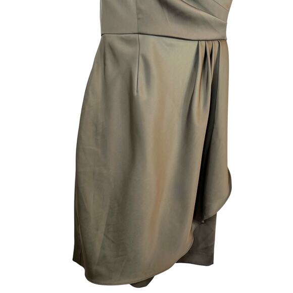 BANANA REPUBLIC Chiffon Cocktail Dress in Olive Green Size 6 - Picture 8 of 13